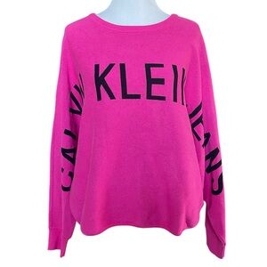 Calvin Klein crewneck logo sweater hot pink